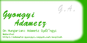 gyongyi adametz business card
